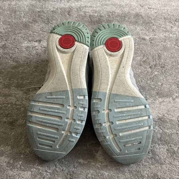 Fitflop Vitamin Shoes Womens 11 Gray Knit Sport Sneakers Mesh EU 43 Lace Up - Picture 11 of 11